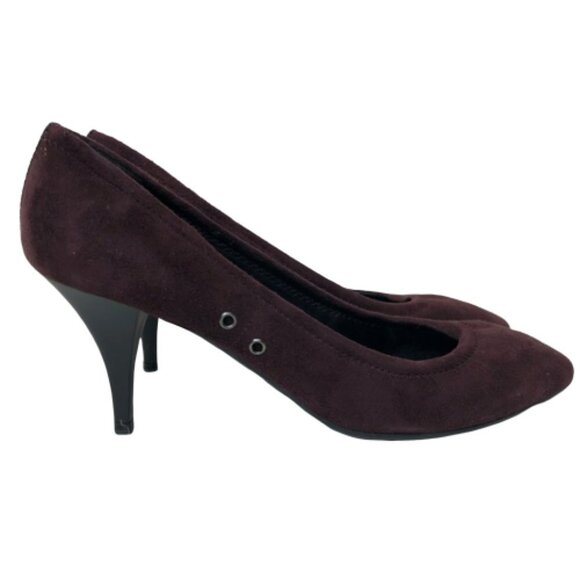 Prada Pumps Burgundy Suede Medium Heel 10.5 - 10 - Picture 1 of 8